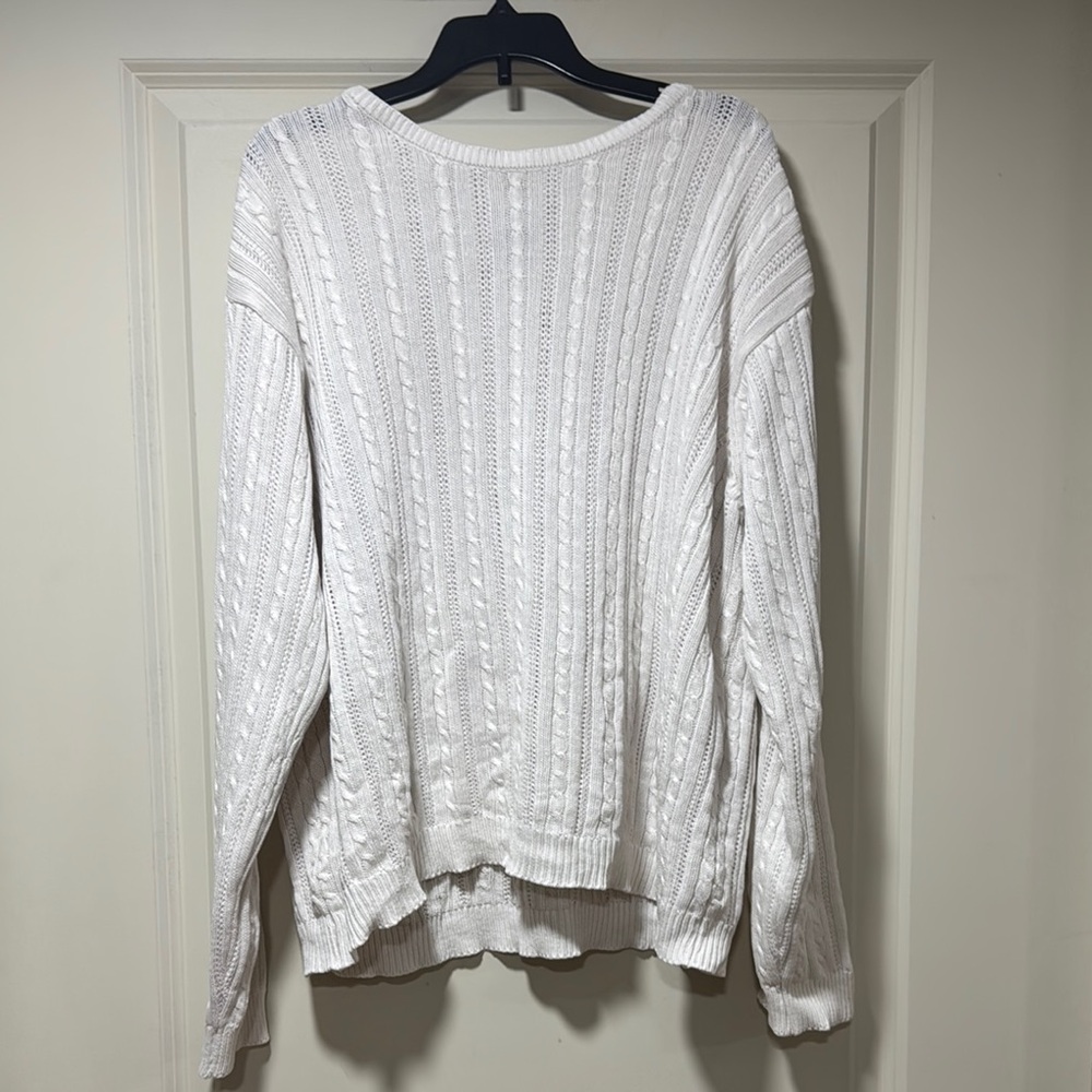 Talbots White Cable Knit Sweater